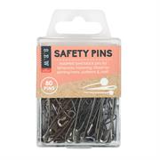 SEW Assorted Black Safety Pins, 80pc